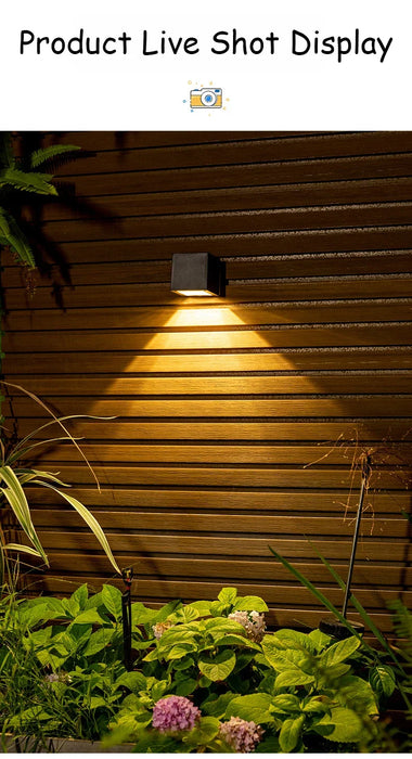 Solar Wall Lights Outdoor Square Modern Wall Lamp Waterproof Solar Fence Lights for House Wall Porch Garden Yard Patio Decor