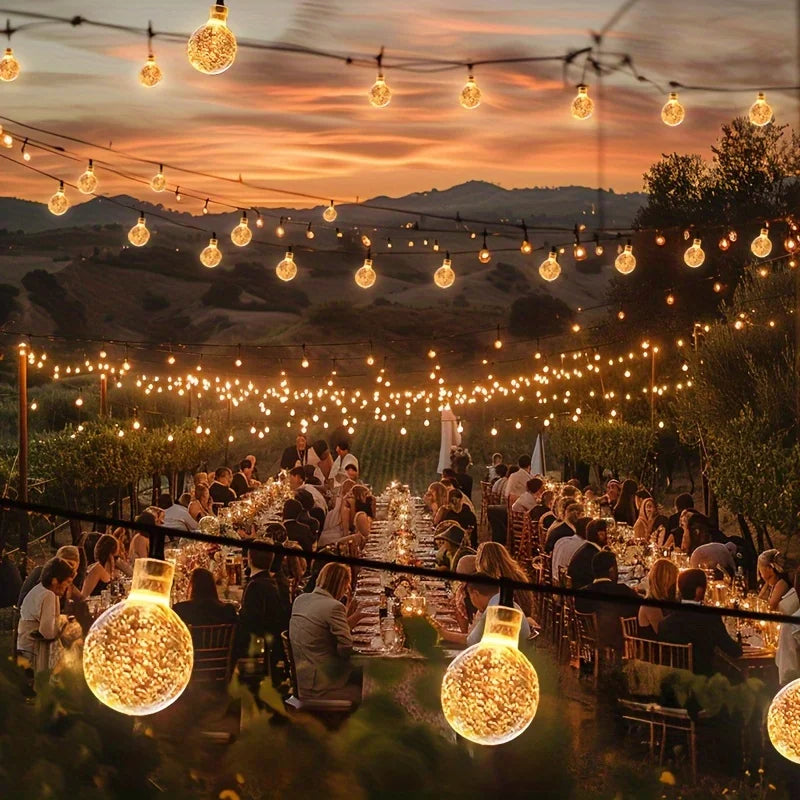 LED Solar Light String Outdoor Waterproof Christmas Decoration 200led Crystal Ball Camping Fairy Garland Garden Party Lamp