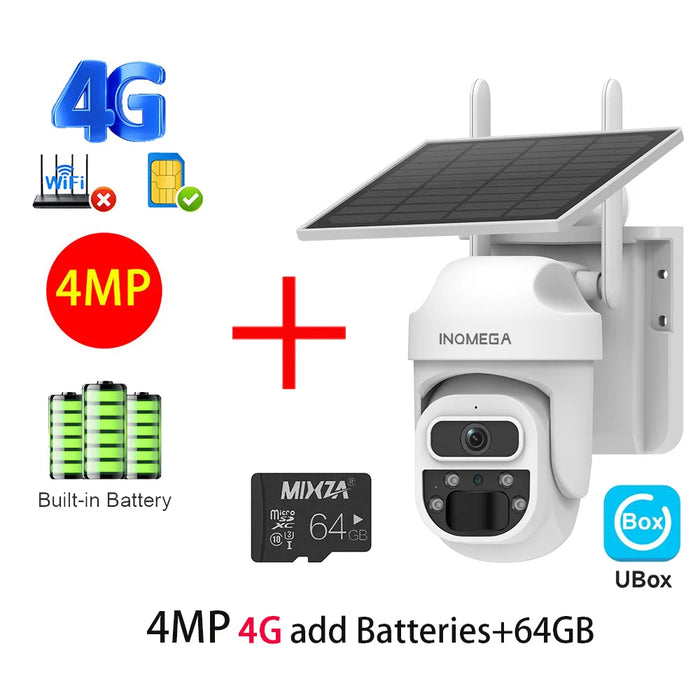 Solar Camera Security Cameras Wireless WIFI / 4G Solar Outdoor Camera 8MP 4K 12X Zoom SIM Human Detection Security Kamera