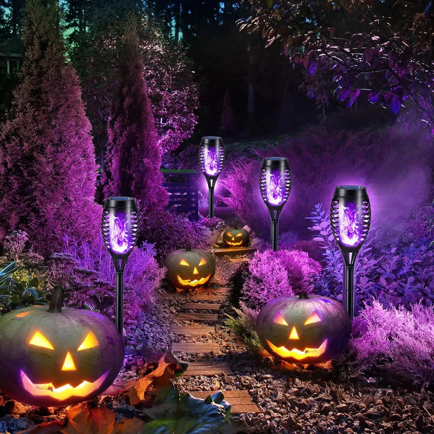 Solar Torch Flame Lights for Halloween and Ghost Festival Solar Light Outdoors