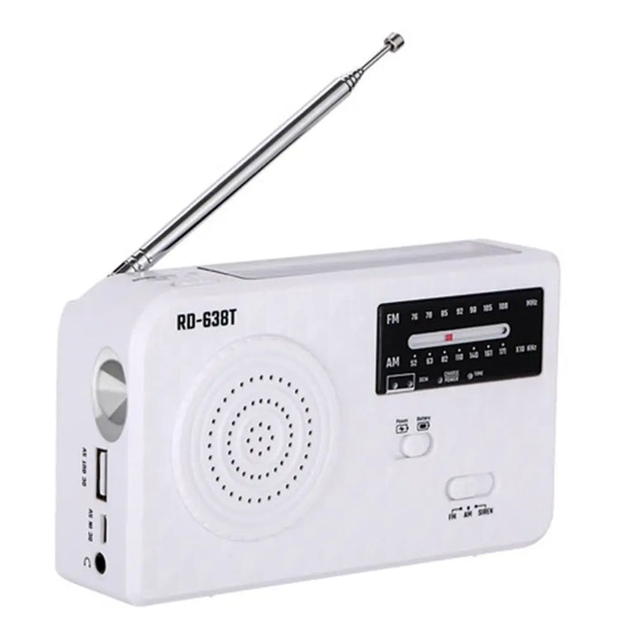LED Solar Hand Crank Radio Solar Power USB Charger AM FM Radio SOS Alarm Auto Scan AM/FM Emergency Flash Light Outdoor Camping