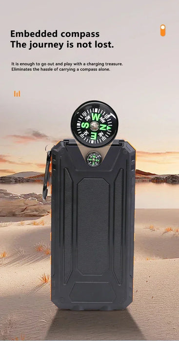 200000mAh Solar Power Bank Fast Charging Outdoor Large Capacity External Battery PowerBank Flashlight For iPhone Huawei Xiaomi