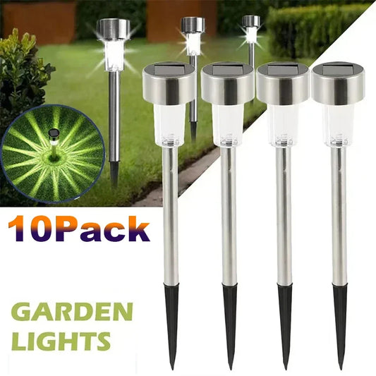 LED Solar Pathway Lawn Lights Outdoor IP65 Waterproof Lantern Decoration Lamps for Garden Walkway Path Driveway Patio Yard Lawn