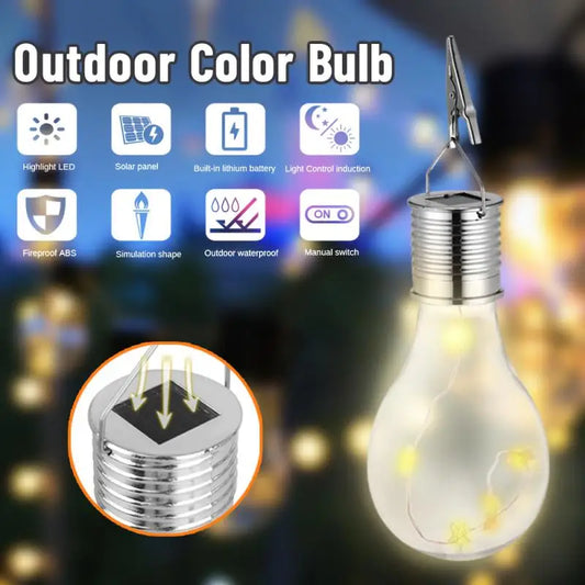 Solar Color Bulb Outdoor Camping Decorative Chandelier Garden Courtyard Corridor Path Solar Bulb Christmas Tree Decoration Light