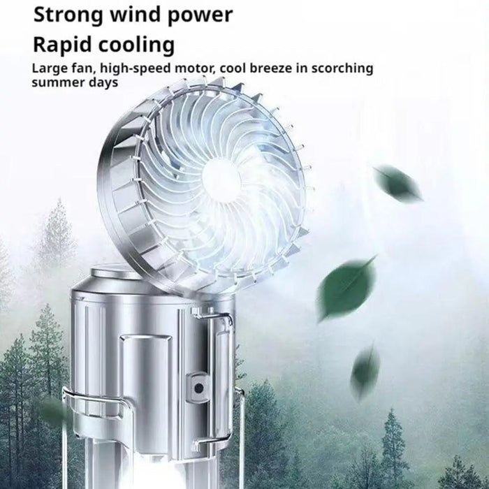 Solar Portable Camping Lantern with Electric Fan 1500mAh LED Solar Power Rechargeable Hanging Tent Lamp for Outdoor Emergency
