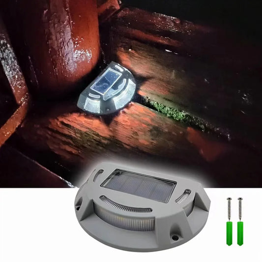 Solar Stair Step Light 2 Colors in 1 Outdoor Solar Deck Waterproof LED Driveway Marker Security Lamp Outside Pathway Garden Lamp