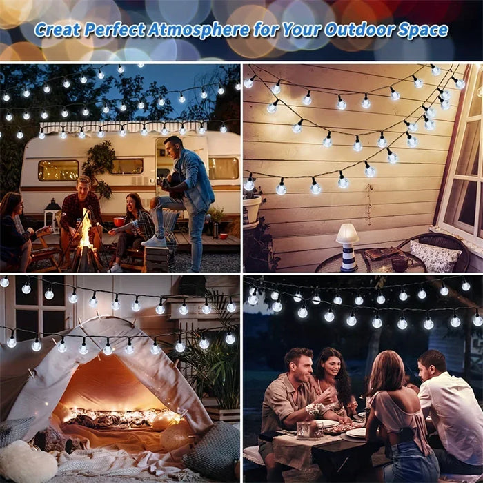 Solar Bubble Light String 8 Lighting Modes LED Lights Holiday Garden Tree Yard Party Christmas Outdoor Street Camping Decoration
