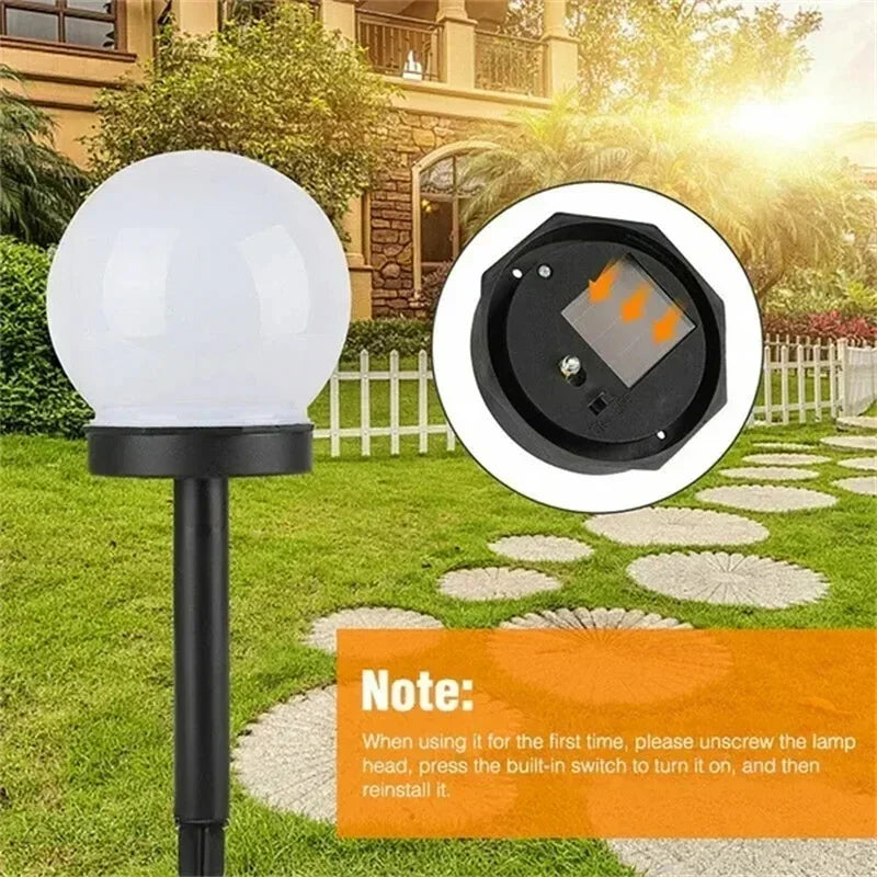 Solar Garden Light Panel LED Round Ball Outdoor Waterproof Decorative Energy Powered for Street Courtyard Landscape Lamp Path