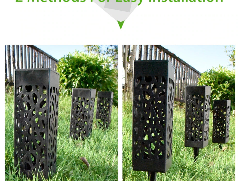 Solar Garden Light Outdoor Solar Hollow Lawn Lamp Decoration Lighting Waterproof For Pathway Yard Park Courtyard Sunpower