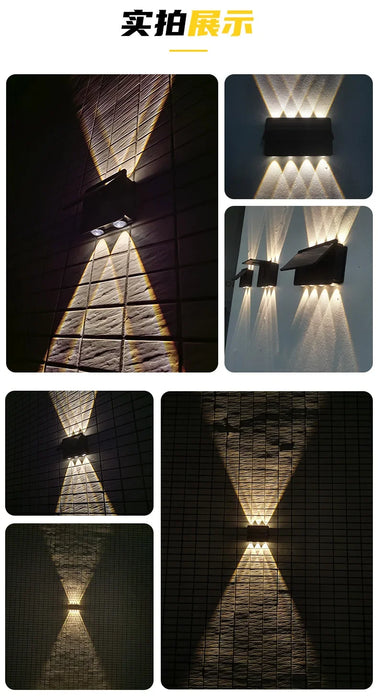Solar Wall Light IP65 Waterproof Warm White Solar Outdoor Lights for Patio Deck Porch Barn Garage Garden Decoration
