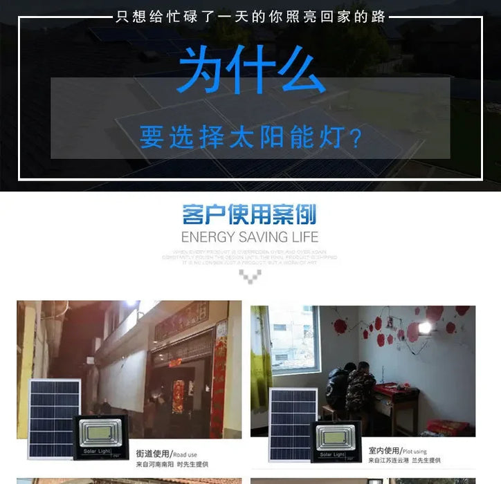 New Solar Light Outdoor Lighting 30W Garden Light Indoor and Outdoor Super Bright Extra High Power Solar Floodlight Low Price
