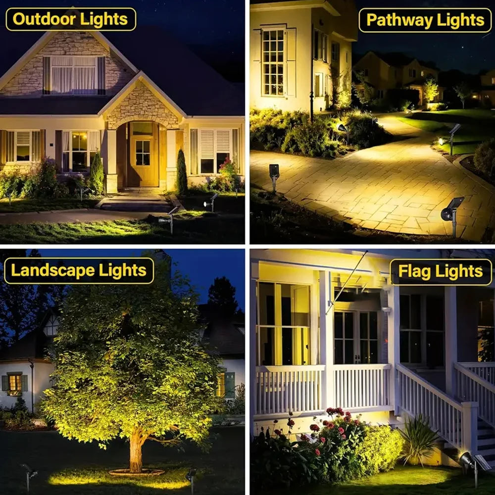 1pc 4/7/18/36LED Solar Spotlights Outdoor IP65 Waterproof Brightness Adjustable Spot Light  for Garden Backyard Driveway Patio