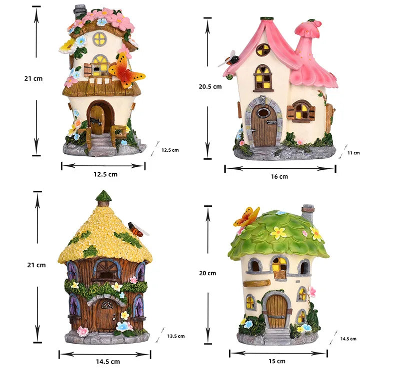 Solar Resin Cabin Christmas Outdoor Courtyard Garden Decoration Led Nightlight Fairy Tale Atmosphere Creative Ornament