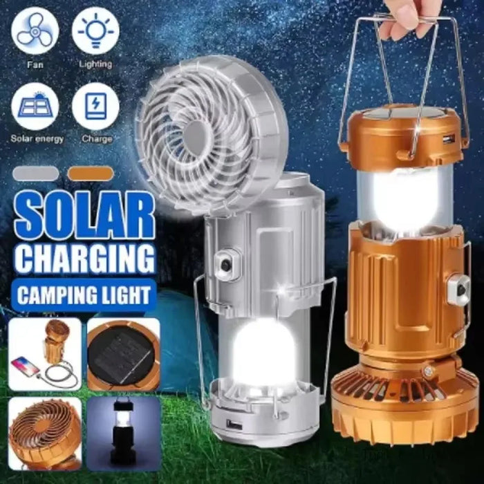 Solar Multifunctional Handheld Camping Lamp Tent Lamp LED Portable Flashlight Portable Waterproof Emergency Powered Work Light