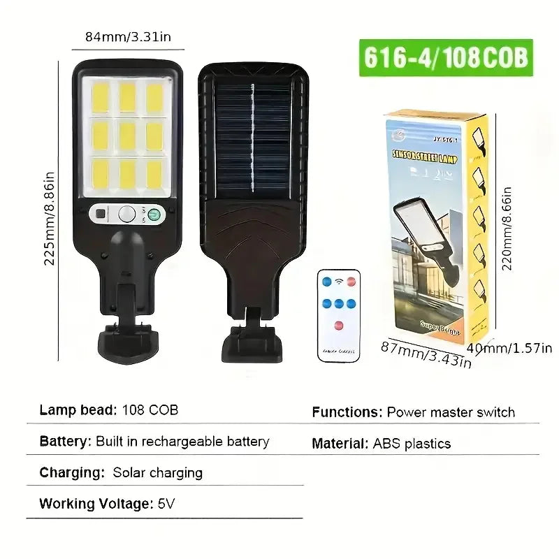 Wide Solar Outdoor LED Wall Light