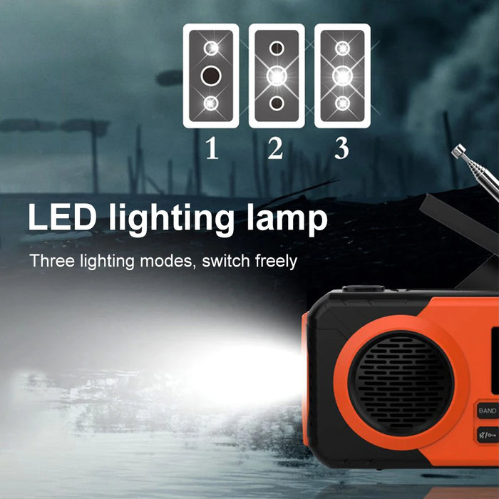 Emergency Hand Crank Radio Solar Powered Radio with SOS Alarm Flashlight Portable Weather Radio for Camping Travel Outdoor