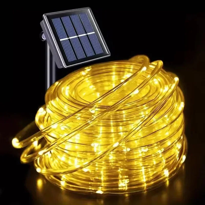 Solar LED String Light Outdoor Waterproof Garden Christmas Decorations 2024 Festoon Lights Wedding Garland Solar Rope Fairy Lamp