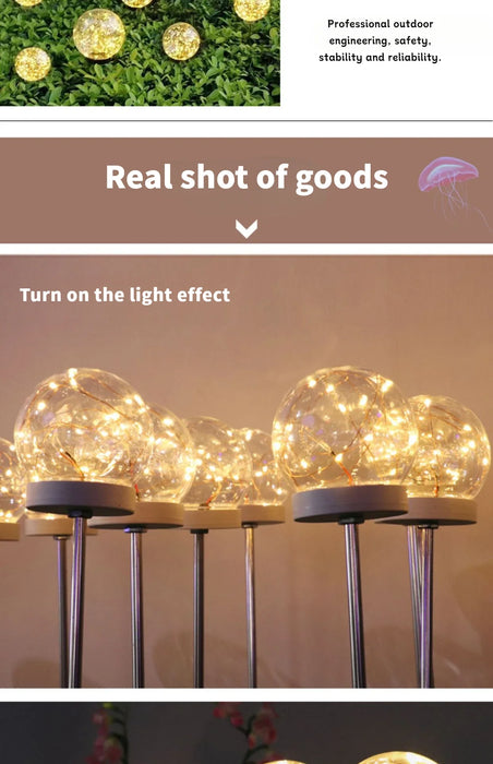 Solar Luminous Ball Reed Lamp Outdoor Scenic Spot Square Park Street Lighting Decoration Landscape Lawn Floor Lamp