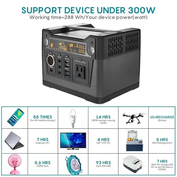 2019 Outdoor Camp Mobile Phone Charging 300w Solar Power Station Portable  Generator for Sale