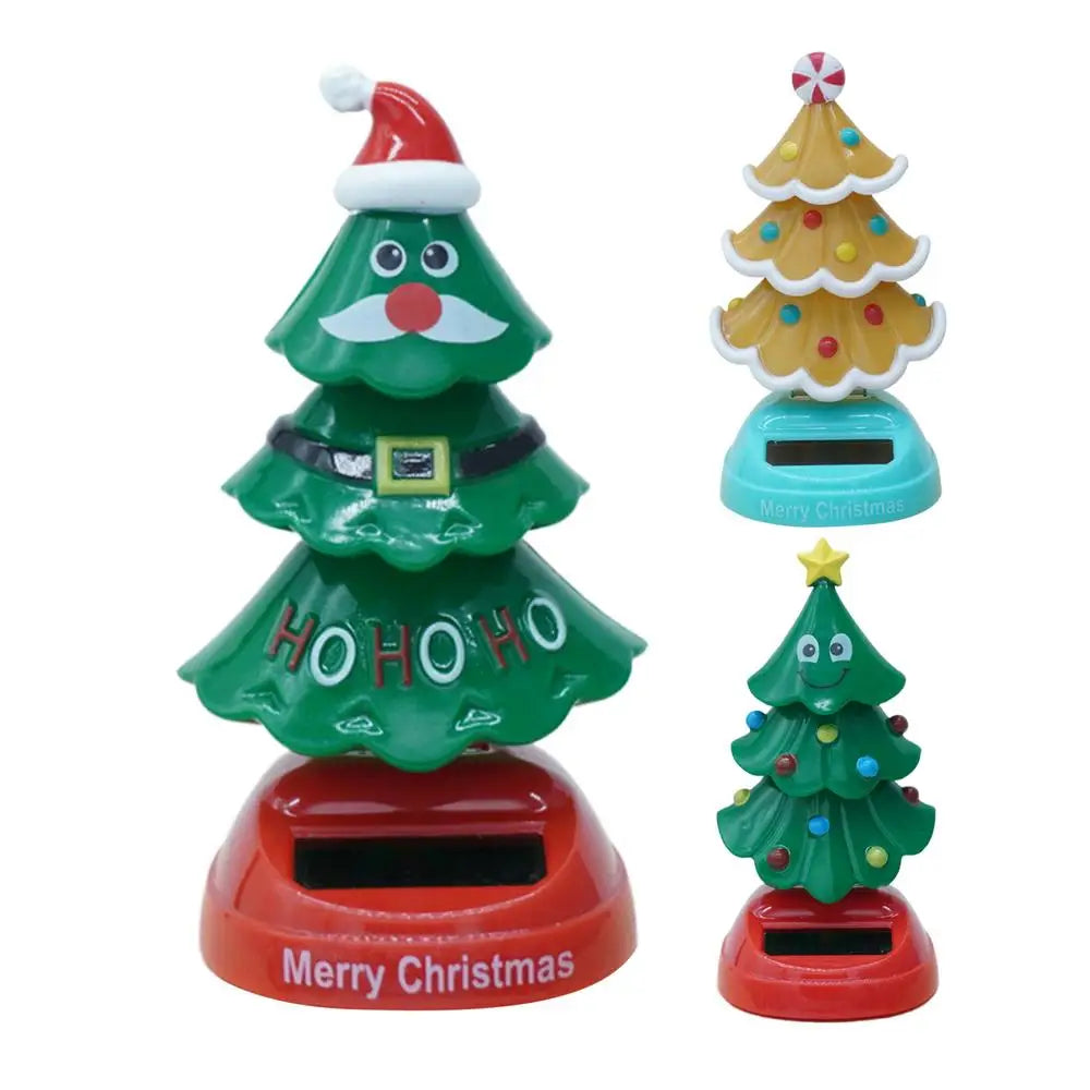 New Arrival Christmas Car Ornament 2024 Solar Dancing Christmas Tree Novelty Moving Christmas Tree For Car Dashboard