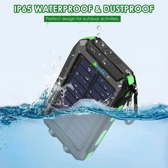 NEW 200000mAh Solar Power Bank Portable Charging Poverbank External Battery Charger Strong Light LDE Light for All Smartphones