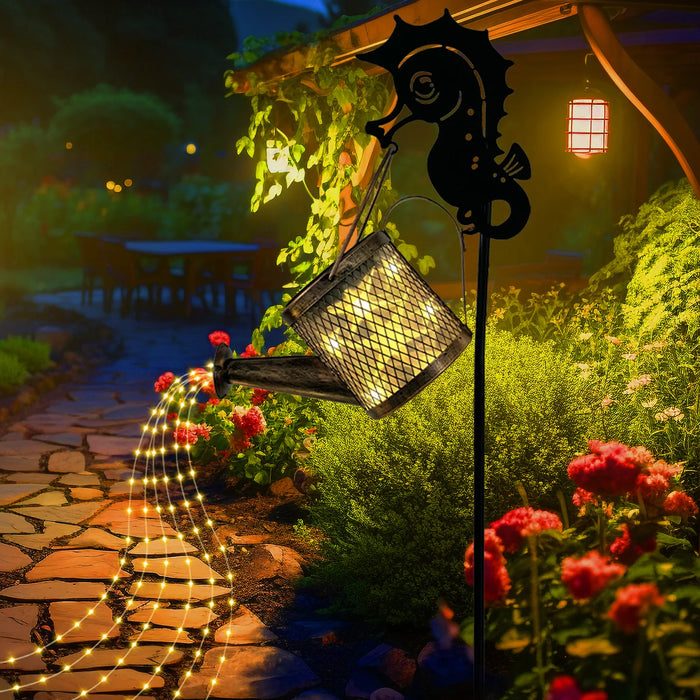 Solar Watering Can Light Outdoor Waterproof Shower Light Decorative Solar Lights for Home Outside Walkway Garden Patio Decortion