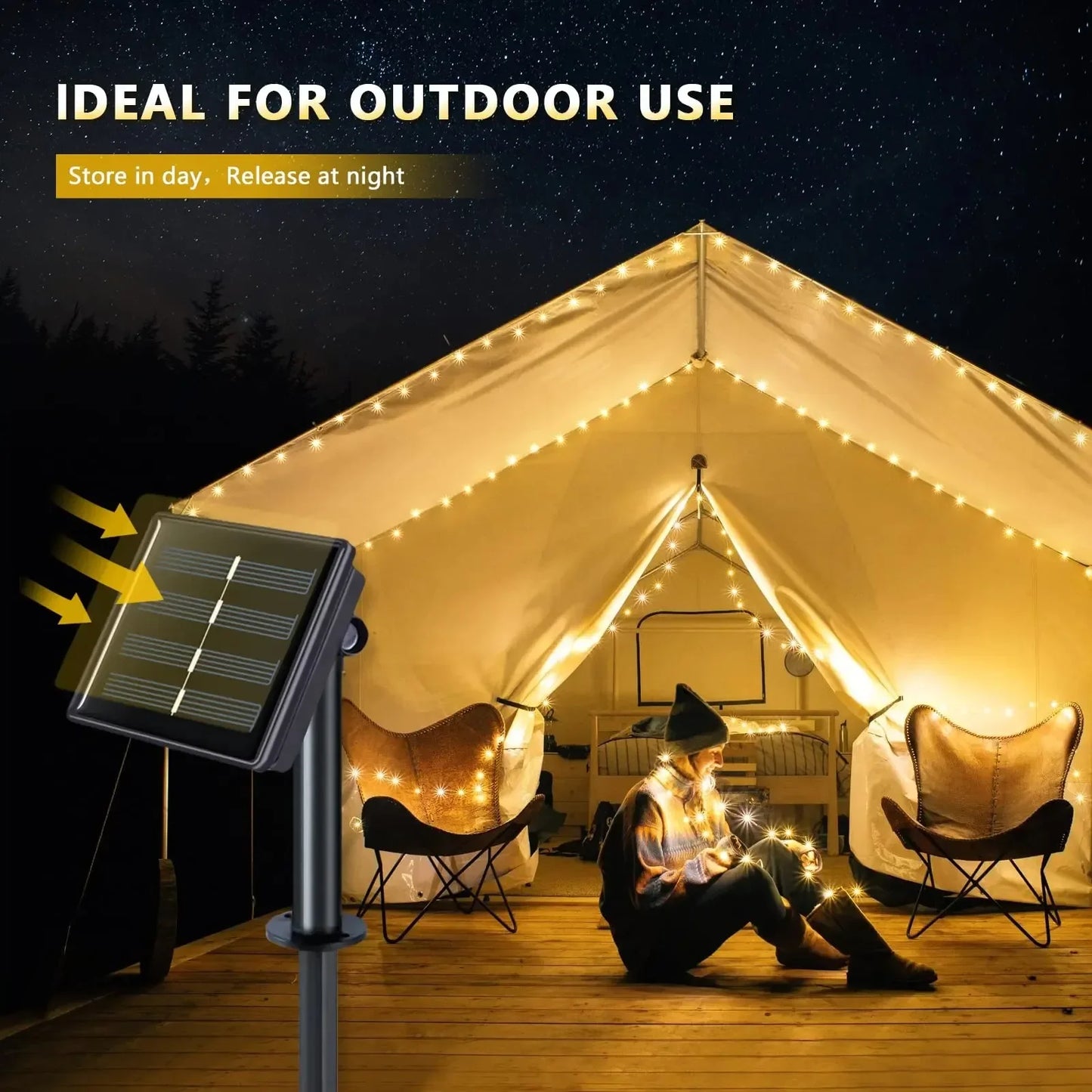 Solar LED String Lights Outdoor Waterproof Festoon Garden Decor Christmas Fairy Garland String Lights