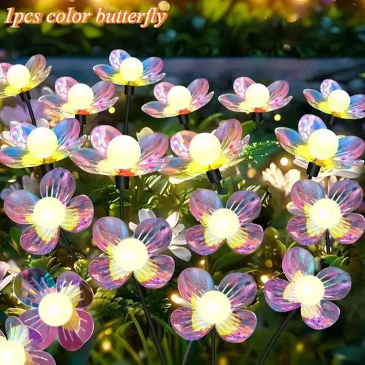 Solar Firefly Flower LED Light,Outdoor Waterproof 2 Modes Decoration Fairy Lamp,Landscape Lighting For Garden,Lawn,Patio,Pathway