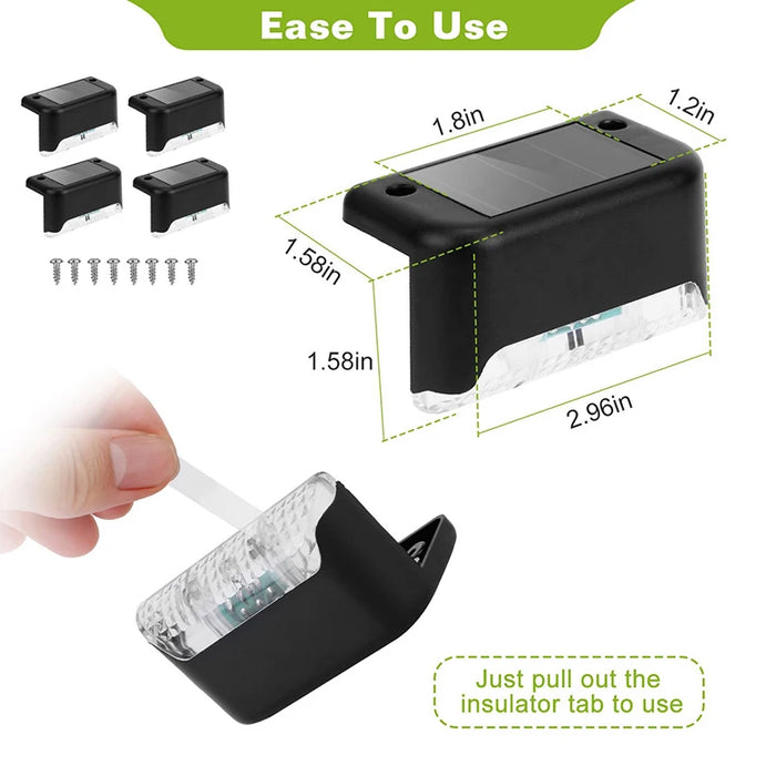 Solar Pathway Light,Outdoor Step Light,Garden Fence Light,Yard Decor,Stair Railing Lamp,Waterproof Solar LED,Patio,Hedge,Walkway