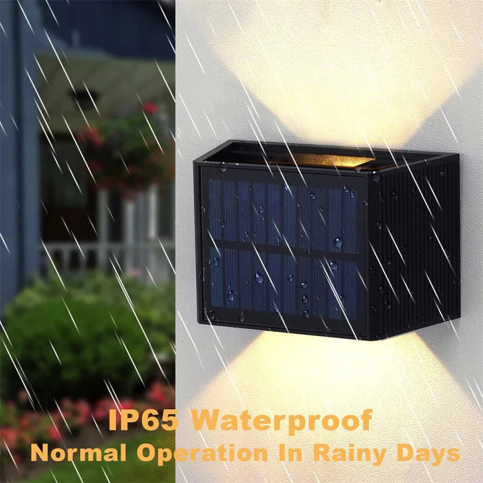 Solar LED Wall Lights IP65 Waterproof Dusk To Dawn Up and Down Solar Light Outdoor Wall Light for Outside Fence Porch Deck Patio
