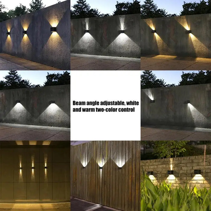 Solar Wall Lights Outdoor Motion Sensor Fence Lights For Outside Waterproof High Bright Modern Up & Down Dusk To Dawn Deck Light