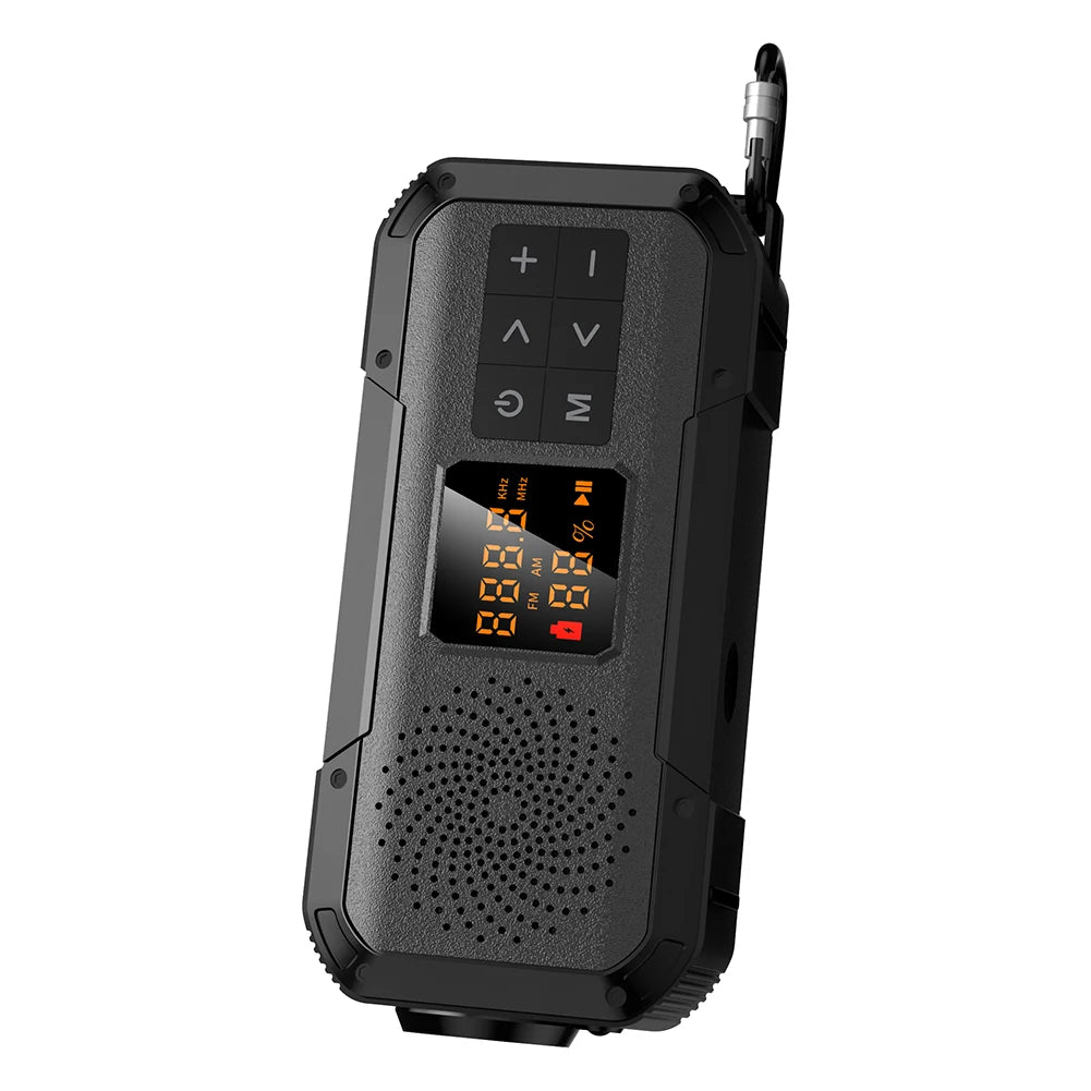 AM/FM/WB/NOAA Emergency Radio Hand Crank Solar Powered Radio Multifunction Weather Radio with BT Flashlight SOS for Outdoor