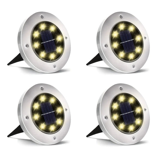 IP68 LED Outdoor Solar Power Ground Light Solar Path Deck Lights Underground Light Yard Driveway Lawn Garden Decor Lighting