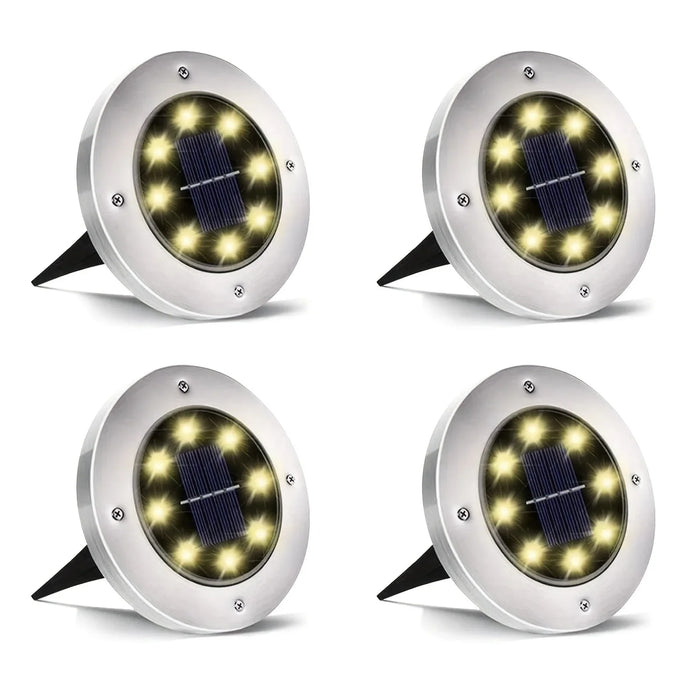 IP68 LED Outdoor Solar Power Ground Light Solar Path Deck Lights Underground Light Yard Driveway Lawn Garden Decor Lighting
