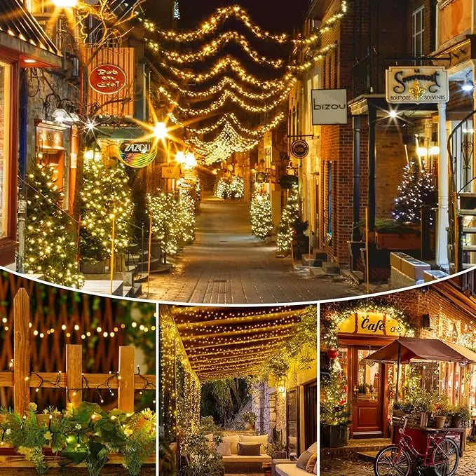 LED Solar String Lights 7/12/22M 8 Lighting Modes Waterproof Fairy Lights for Outdoor Garden Christmas Party Decorations