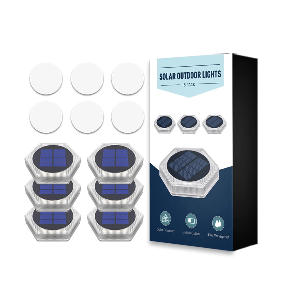 Solar Deck Lights Auto On/Off Dock Post Lights Driveway Fence Stairs Yard Patio Pathway Porch - Solar Powered Step Lights Blue