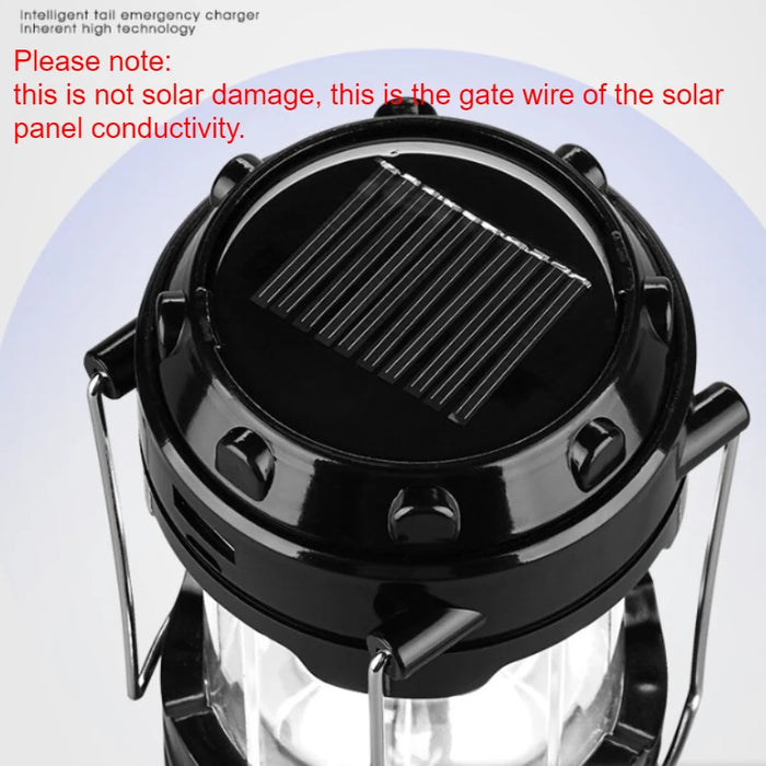 Solar Multifunctional Handheld Camping Lamp Tent Lamp LED Portable Flashlight Portable Waterproof Emergency Powered Work Light