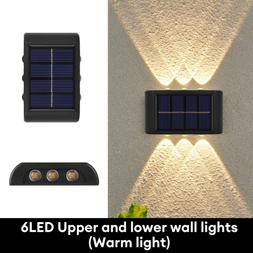 Solar Wall Light Outdoor Waterproof Solar Led Lights Up and Down Luminous Lamp for Garden Yard Street Landscape Balcony Decor