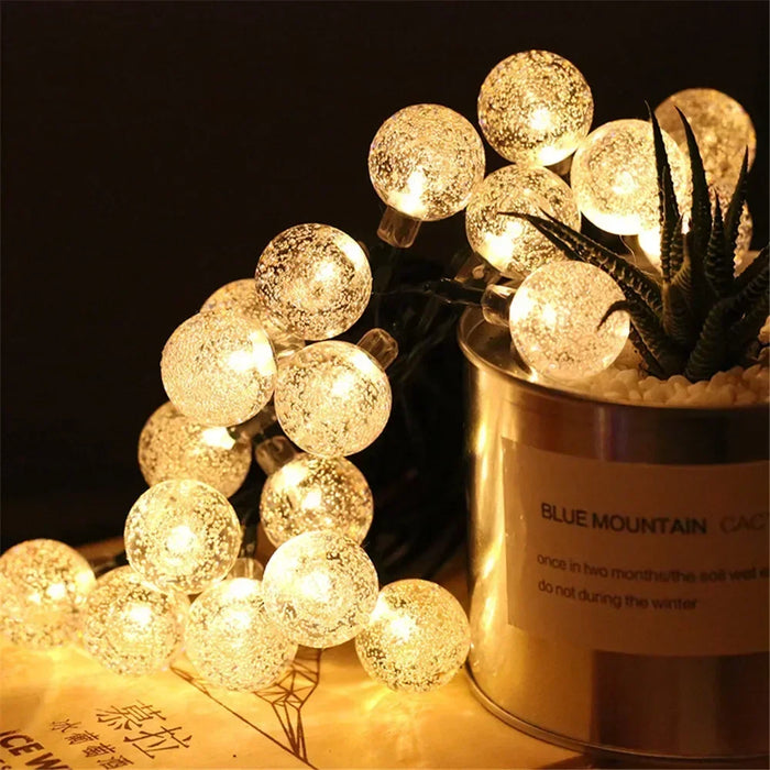 Solar String Lights Garden LED Outdoor Crystal Ball Fairy Light Home Patio Yard Christmas Decoration Lamp Garden Garland Wedding