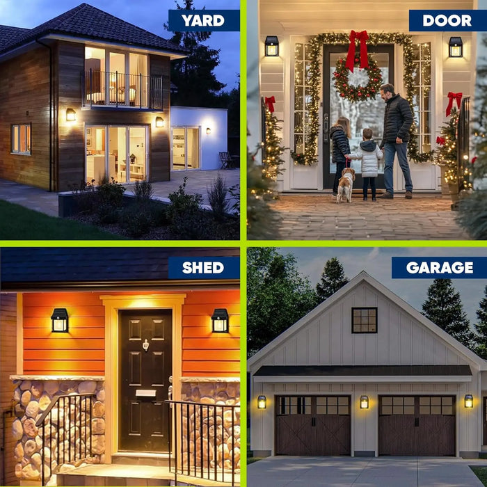 Solar Lantern Wall Light with 3 Modes of Dusk To Dawn Motion Sensing Light IP65 Waterproof Suitable for House Porch Garage