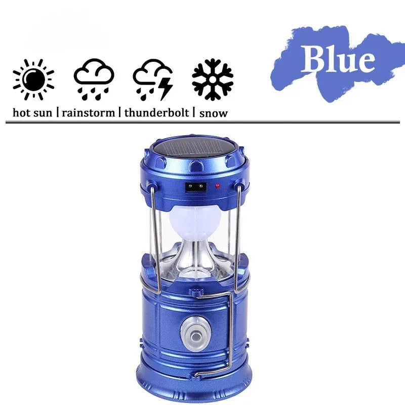 Solar Camping Light Lamp Portable Lantern USB Rechargeable LED Flashlight Waterproof Torch Power Bank For Outdoor Fishing Hiking