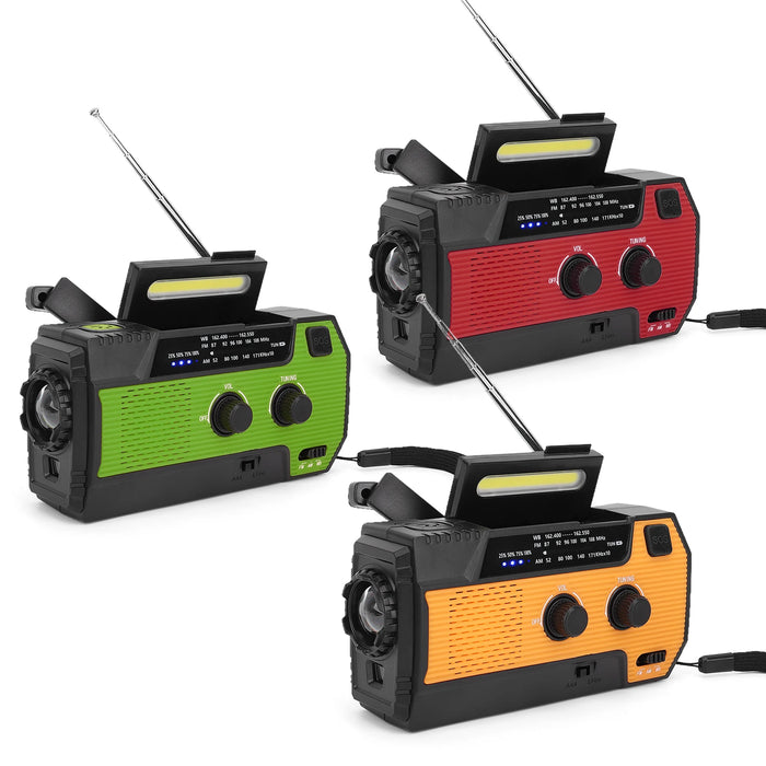 Multi-function Emergency Radio Hand Crank Emergency Radio Solar Crank Portable Outdoor Radio with USB Charging and SOS Alarm