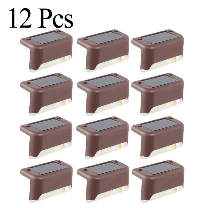 Solar Deck Lights 1-12 Pack Outdoor Step Lights Waterproof Led Solar Lights for Railing Stairs Step Fence Yard Patio and Pathway