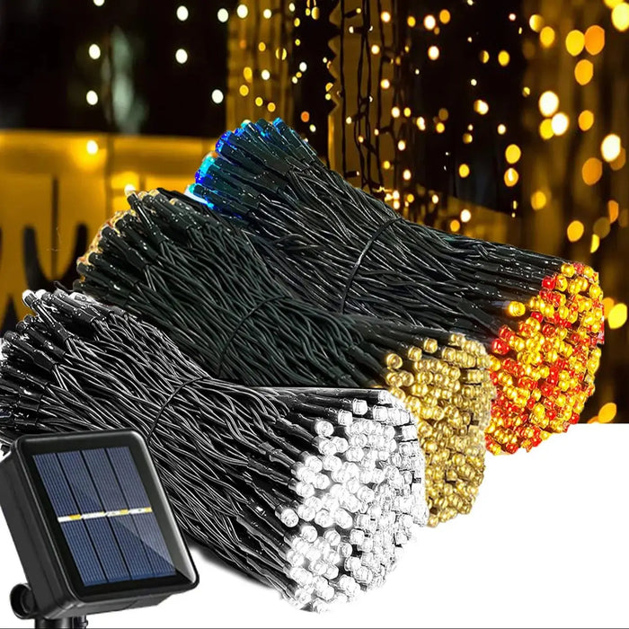 Outdoors Solar String Light 20/50/100LED 8 Modes Solar Lamp Waterproof for Gardens Wedding Party Valentines Christmas Tree Homes