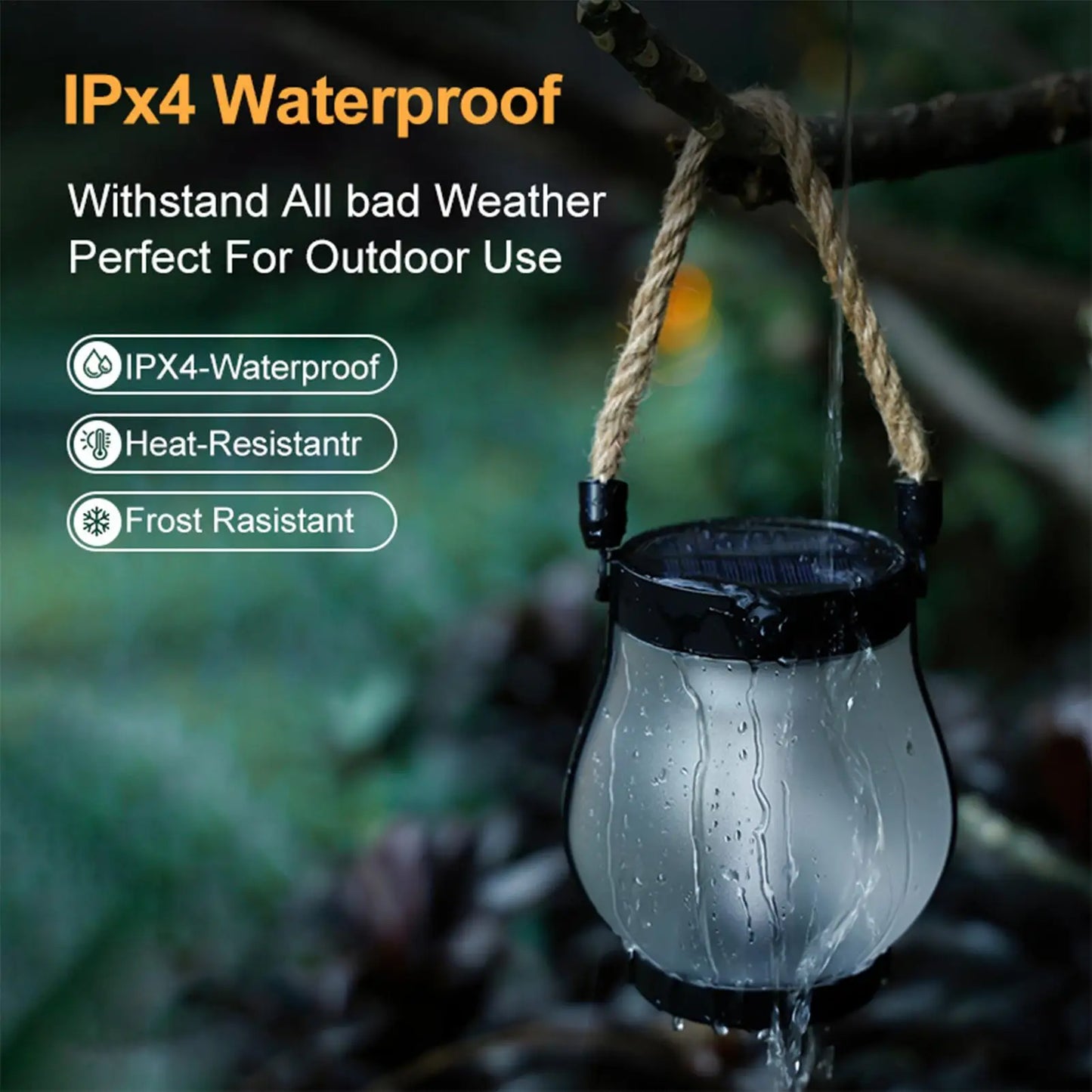 Camping Tent lamp Solar Flame Lights Solar Powered LED Light Waterproof 2 Modes Adjustable Tent Lantern Yard Decor Lamp For Camp