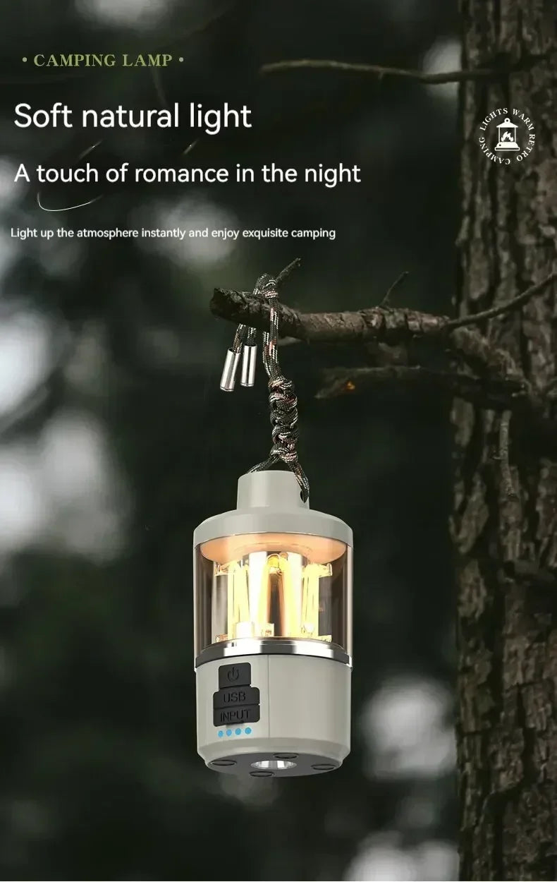 Solar Camp Lantern - IPX7 Waterproof with 360° Magnetic Base & Rechargeable