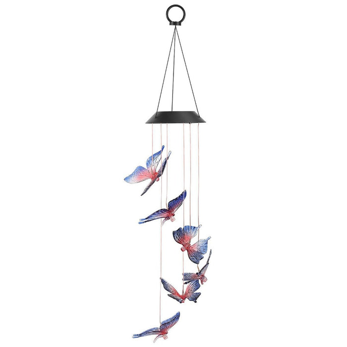 Solar Light Butterfly Windchime Light Rechargeable Christmas All Hallows' Day Party Atmosphere Landscape Balcony Decoration Lamp