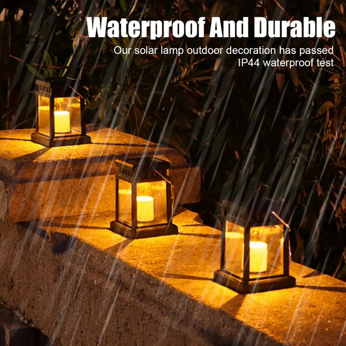 New Solar Palace Lantern Garden Lamp LED Candle Light Floor Light Outdoor Camping Lantern Lawn Garden Decor Landscape Lights