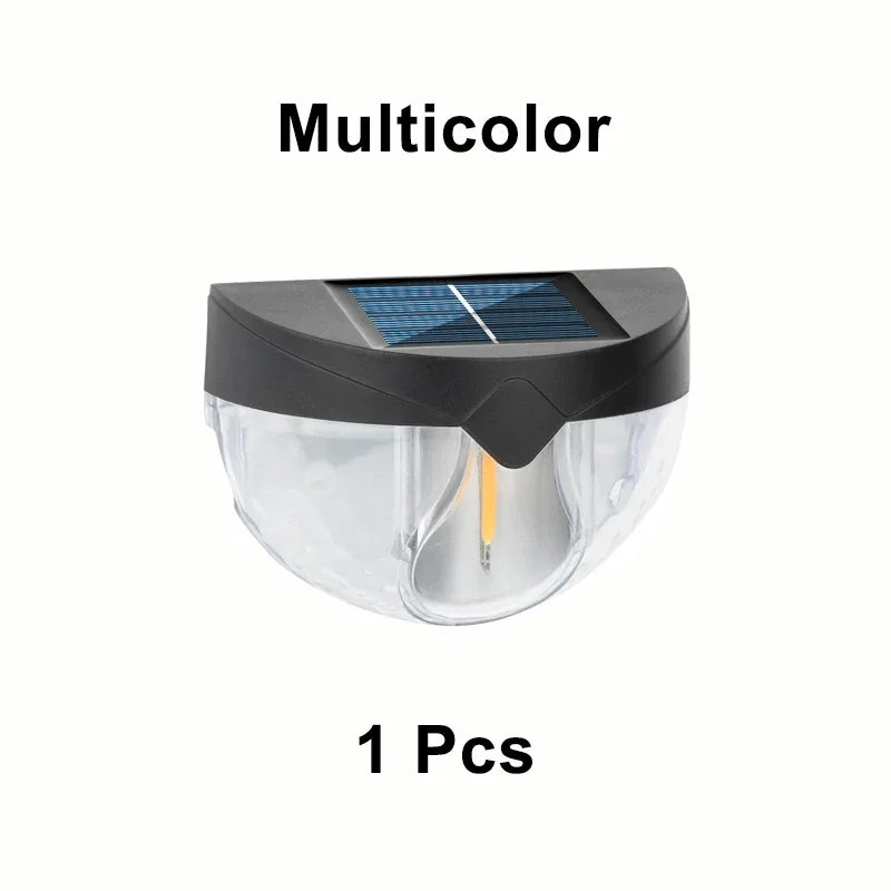 1Pcs Solar Fence Light LED Semicircular Wall Light Waterproof Outdoor Lighting Garden Decoration Path Porch Yard Garden Fence