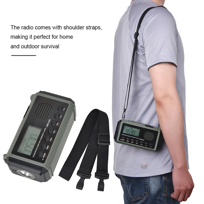 10000MAh Portable Emergency Solar Power Radio Hand Crank AM FM SW NOAA Weather Radio Led Reading Flashlight Phone Power Bank